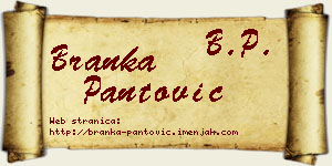 Branka Pantović vizit kartica